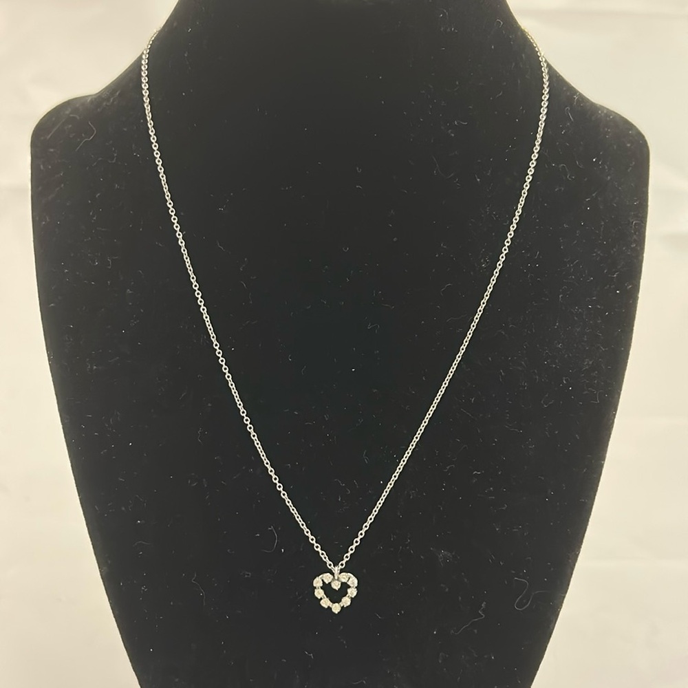 Antique Krementz heart necklace 17’